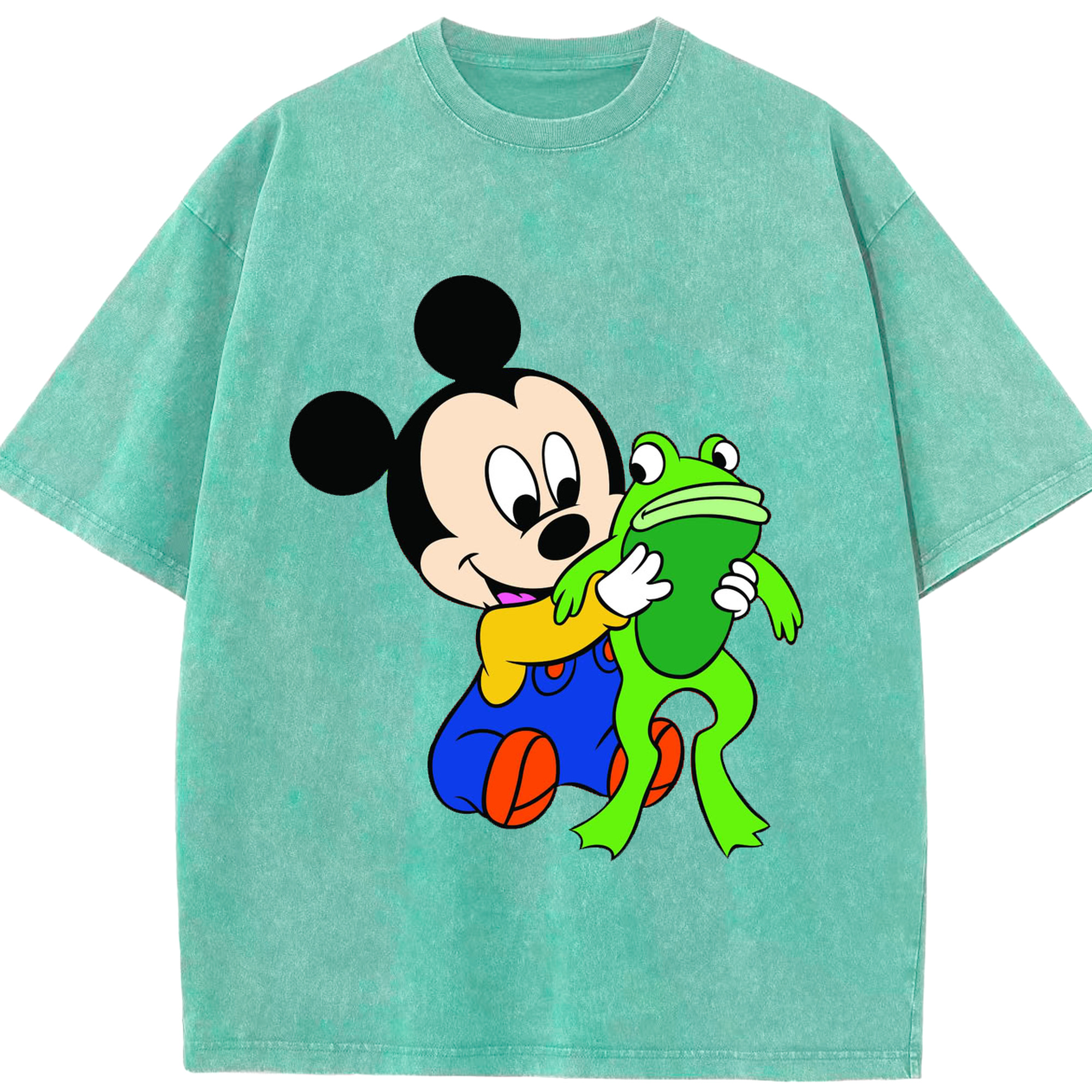 （画像用） ミッキーマウス Mickey Mouse 綿100% ヴィンテージ風 半袖Tシャツ（フロントプリント）